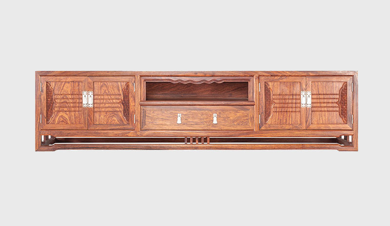 弓长岭刺猬紫檀电视柜低柜现代中式全实木电视柜客厅高低柜